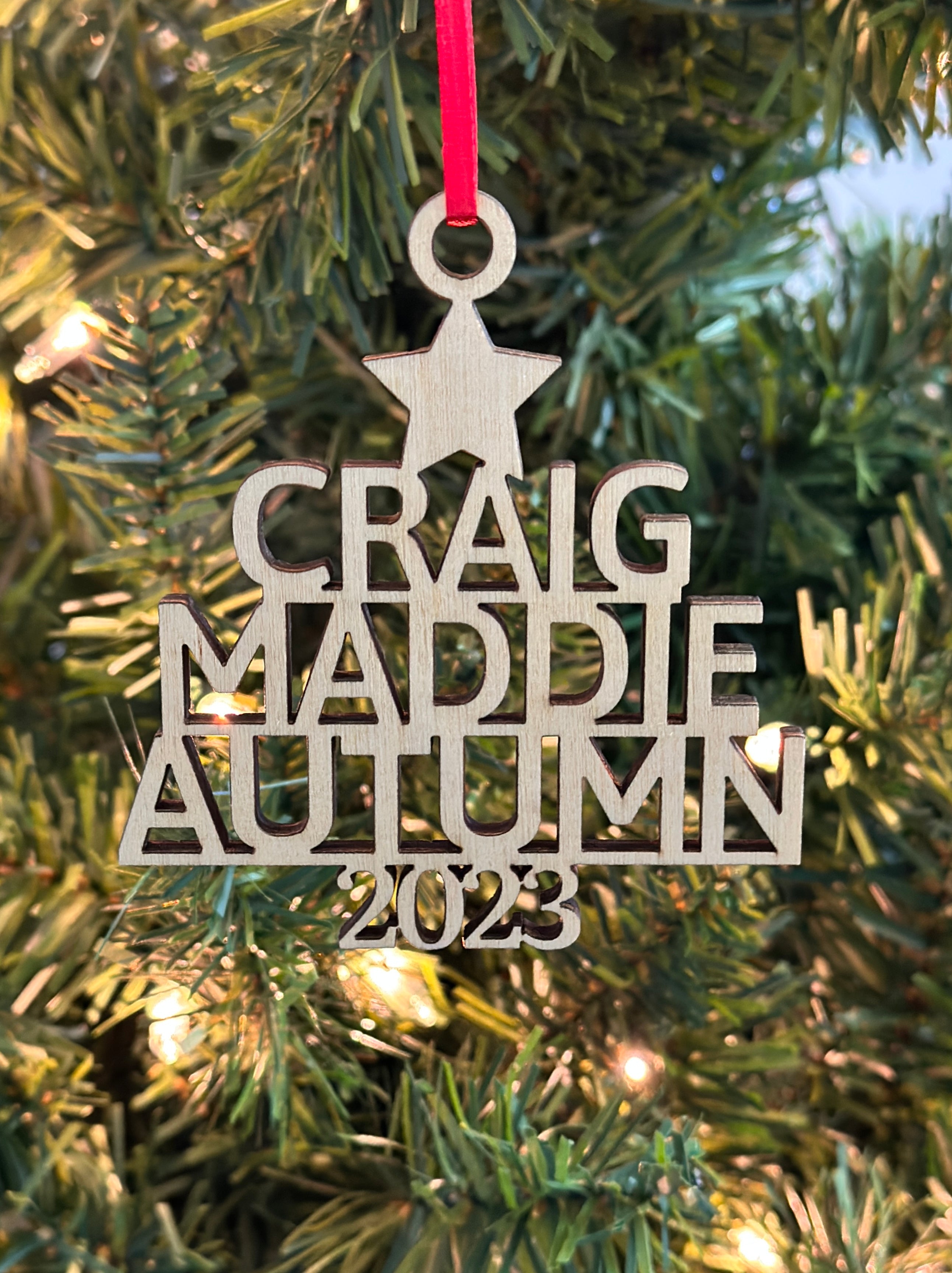 Family Names Christmas Tree Ornament