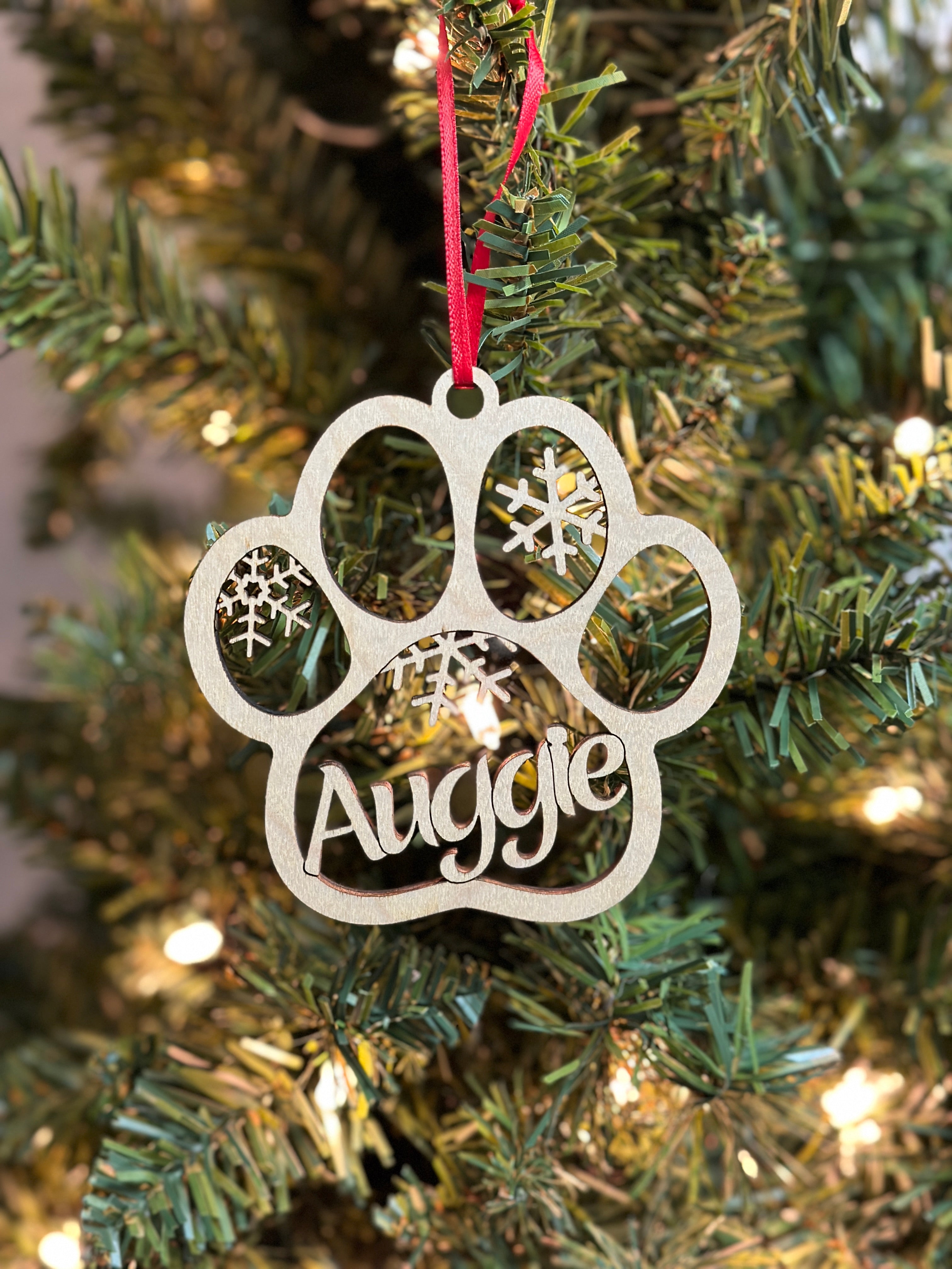Dog Paw Christmas Ornament