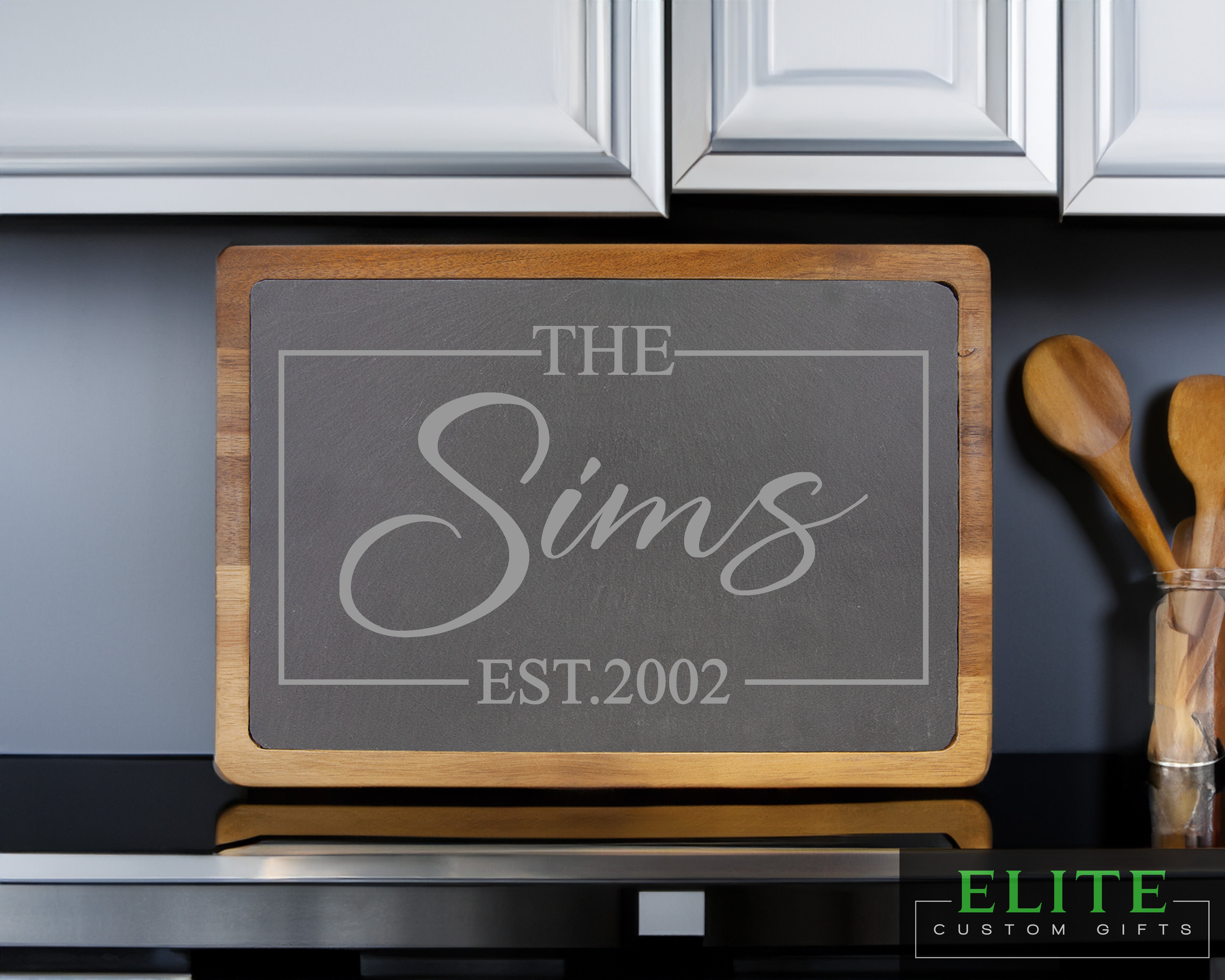The Family Est. Engraved Slate Cutting Board